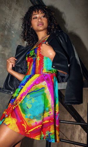 Flare Skater Dress. Artwork: Summer Symphony.